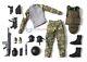 1 X New Set Of 1/6 Soldiers Camouflage Uniform Guns & Assy For 12 Action Figure
