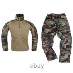 2023Tactical Uniforms BDU Army Combat Suit Camouflage T-shirts Cargo Work Pants