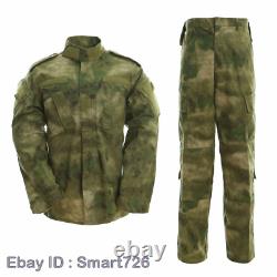 2PCS Men Camouflage Army Special Forces Military Uniform Shirt Tactical Pant Set