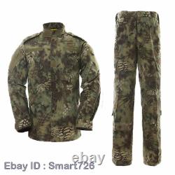 2PCS Men Camouflage Army Special Forces Military Uniform Shirt Tactical Pant Set