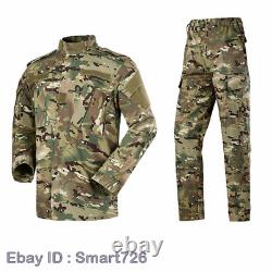 2PCS Men Camouflage Army Special Forces Military Uniform Shirt Tactical Pant Set