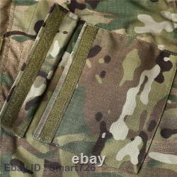 2PCS Men Camouflage Army Special Forces Military Uniform Shirt Tactical Pant Set