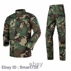 2PCS Men Camouflage Army Special Forces Military Uniform Shirt Tactical Pant Set