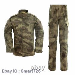 2PCS Men Camouflage Army Special Forces Military Uniform Shirt Tactical Pant Set