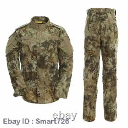 2PCS Men Camouflage Army Special Forces Military Uniform Shirt Tactical Pant Set