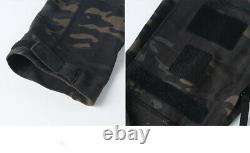 2PCS Tactical Military Mens Combat T-shirt Cargo Pants Army Uniform Camouflage