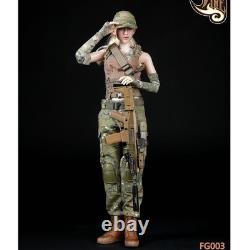 A142 1/6 Female Camouflage Combat Uniform Set 8pcs Used Action Figure Gear
