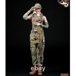 A142 1/6 Scale Camouflage Combat Uniform 8-Piece Set For Female Figures, With