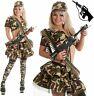Adult Sexy Ladies Army Outfit Set Fancy Dress Soldier Military Uniform Women's