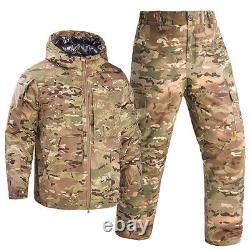 Aifsoft Mens Jacket Pants Outdoor Warm Waterproof Tactical Military Uniform Camo