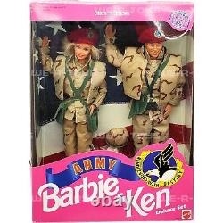 Army Barbie & Ken Deluxe Set Stars'n Stripes Special Edition 1992 Mattel 5626