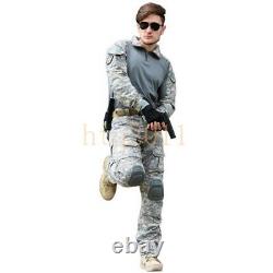 Army Military Mens Combat Shirts Pants Tactical Uniform Camouflage SWAT Army Set