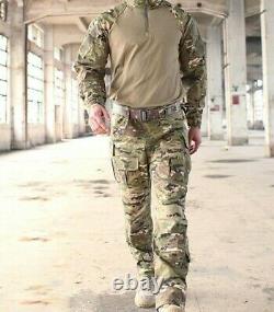 Army Military Uniform Complete Set Shirt Cargo Pants Training Camouflage Combat