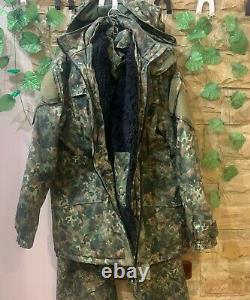 Army Suit Fur Winter Jacket&Pants Set With Removable Lining Combat Uniform