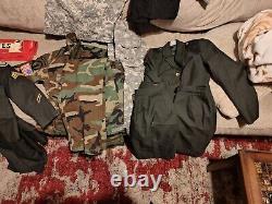 BDU camo military uniform set, pants, jacket and cap adult X-Small Regular