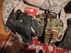 BDU camo military uniform set, pants, jacket and cap adult X-Small Regular