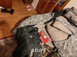 BDU camo military uniform set, pants, jacket and cap adult X-Small Regular