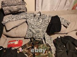 BDU camo military uniform set, pants, jacket and cap adult X-Small Regular
