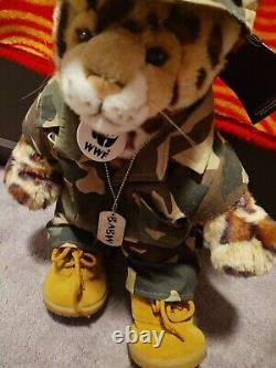 BUILD A BEAR WWF leopard in Camo Soldier Camouflage Army Military Patriot Tags