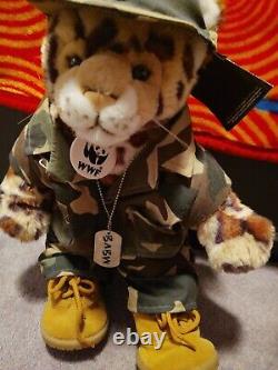 BUILD A BEAR WWF leopard in Camo Soldier Camouflage Army Military Patriot Tags