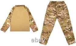 Boys Military Tactical Army Uniform Hunting Set Children Airsoft Camouflage Suit