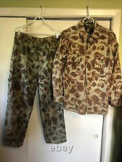 Brazilian Military Uniform Special Ops Duck Hunt Camouflage Reversible 1970s Set