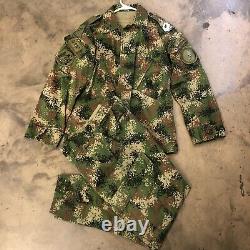 COLOMBIAN Army Colombia BDU ACU Camo Camouflage Uniform Set Original Vet USED