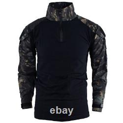 Camouflage Army Combat Uniform Military Shirt Cargo Cotton Tactical Clothing Top