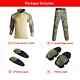 Camouflage Clothes Suits Resistant Hunting Suit Shirt + Cargo Pants+4 Pads