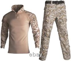 Camouflage Suit with Knee Pads for Men Tactical Set Hunting Uniform Paintball Fi