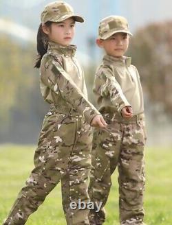 Children Tactical Military Uniform Army Clothing Set Hiking Camouflage Suits Us