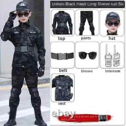 Children's Special Forces Combat Uniform New Camouflage Training Suit Black Suit