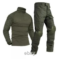 Combat Tactical Uniform Military Army Pants Jacket Set Paintball Suit Knee Pads