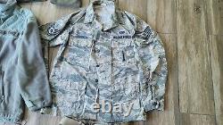 Complete Men's US Air Force Uniform Coat Trouser Hat Boots Set Camouflage w Name