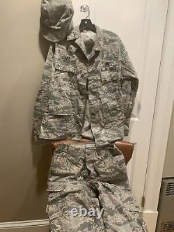 Complete US Air Force OCP Uniform Coat, Trouser, Hat Large Set Camouflage w Name