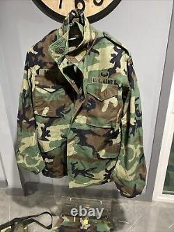 Complete US Army M-65 Woodland Camo Uniform 4 Pc Set