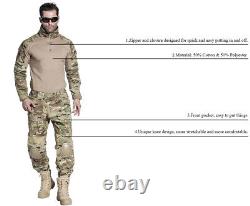 EMERSON Tactical Uniform BDU G2 Combat Shirt & Pant Set Miliary Clothing With Pads
