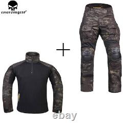 Emerson G3 Combat Uniform Tactical BDU Shirt & Trousers Military Set with Knee Pad