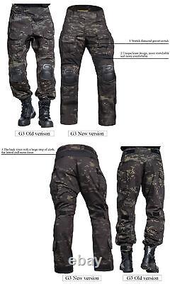 Emerson G3 Combat Uniform Tactical BDU Shirt & Trousers Military Set with Knee Pad