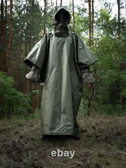 Extended set anti-drone cloak khaki poncho anti-thermal imager olive