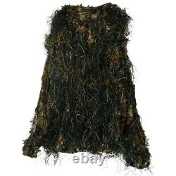Ghillie Suit Hunting Woodland 3D Leaf Disguise Uniform Camouflage Suits Set B3Z1