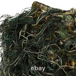 Ghillie Suit Hunting Woodland 3D Leaf Disguise Uniform Camouflage Suits Set B3Z1