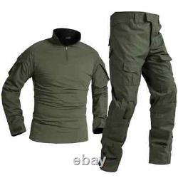 Hunting Green Camouflage Tactical Uniform Combat Shirt Pants Suit Military Set