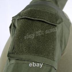 Hunting Green Camouflage Tactical Uniform Combat Shirt Pants Suit Military Set