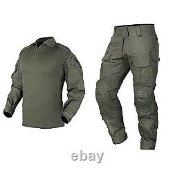 IDOGEAR Men G3 Assault Combat Uniform Set with Knee Pads Multi-camo Camouflag