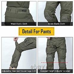 IDOGEAR Men G3 Assault Combat Uniform Set with Knee Pads Multi-camo Camouflag