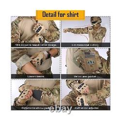IDOGEAR Men G3 Combat Uniforms Set with Knee & Elbow Pads Camouflage Clothing