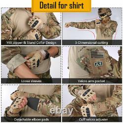 IDOGEAR Mens G3 Tactical Army Combat T-shirt Pants BDU GEN3 Uniform Airsoft Camo