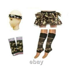 Ladies Camouflage Army Soldier Fancy Dress Military Costume Outfit Hen Party Do