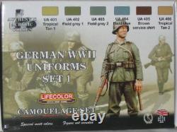 Lifecolor World War II Camouflage German Uniforms Set #1 Acrylic Paint Set #CS04